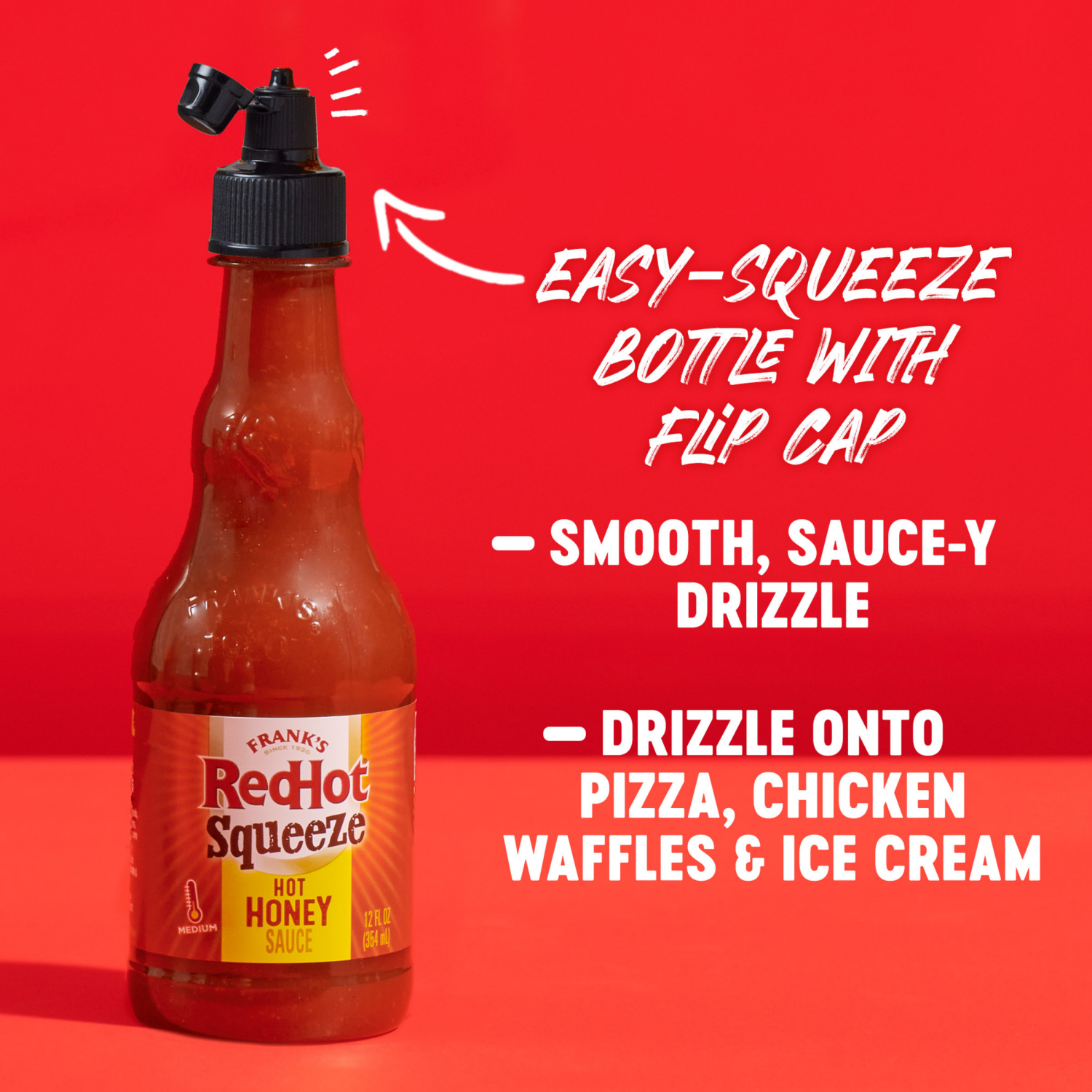 slide 4 of 6, Frank's RedHot Hot Honey Squeeze Hot Sauce, 12 fl oz, 12 fl oz