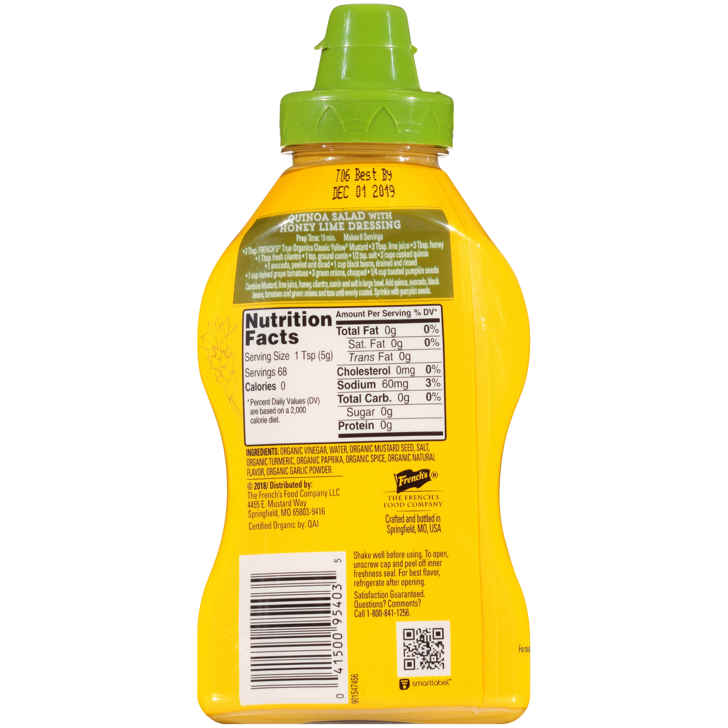 slide 2 of 5, French's True Organics Classic Yellow Mustard, 12 oz