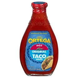 Ortega Original Thick and Smooth Hot Taco Sauce, Kosher, 16 oz