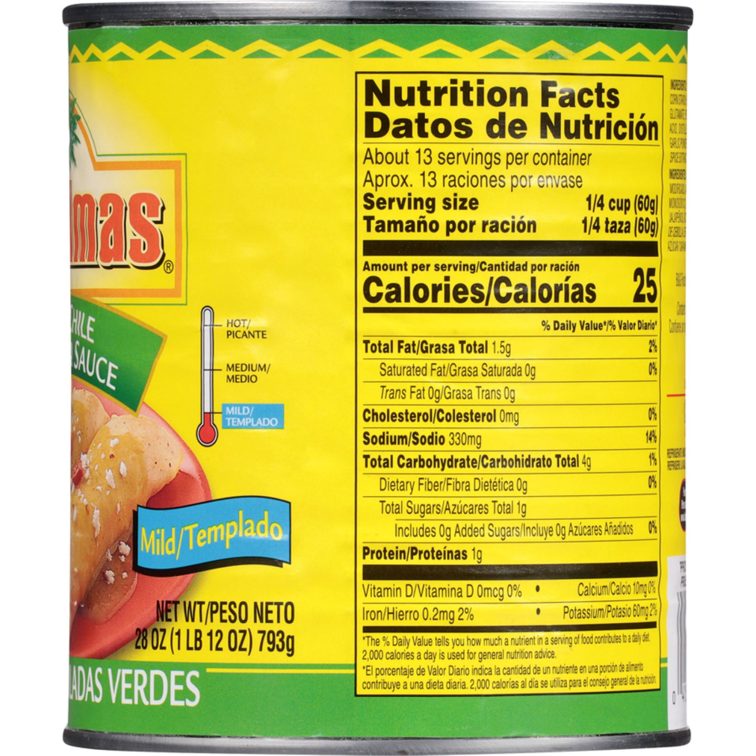 slide 2 of 2, Las Palmas Mild Green Chile Enchilada Sauce 28 oz, 28 oz