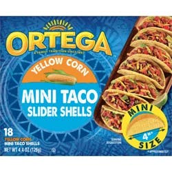 Ortega Mini Yellow Corn Taco Shells, Kosher, 18 Count, 4.4 oz
