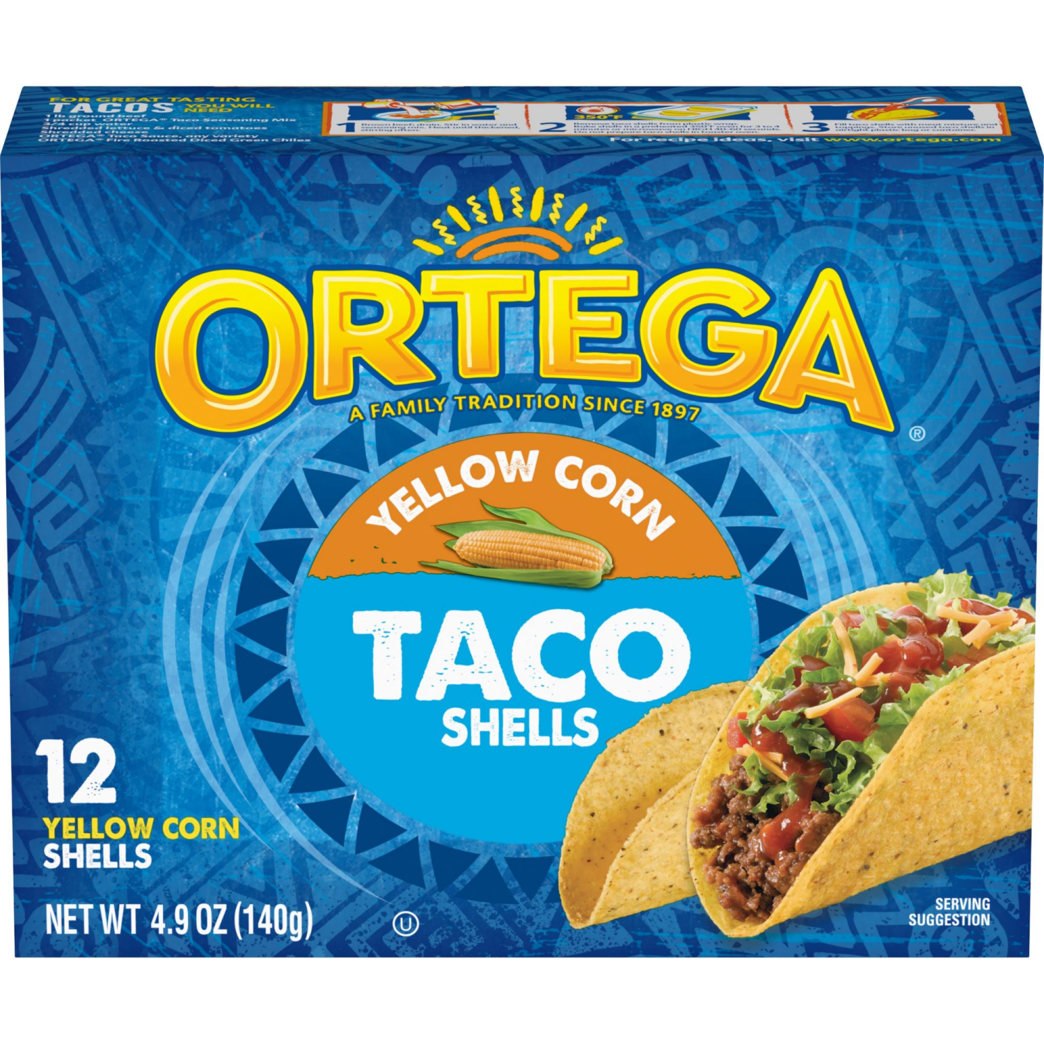 slide 1 of 2, Ortega Yellow Corn Taco Shells, Gluten-Free, 12 Count, 4.9 oz, 12 ct