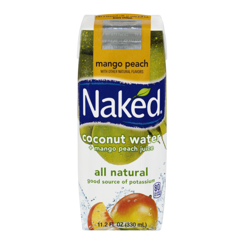 slide 1 of 4, Naked Coconut Water Mango Peach Juice, 11.2 oz