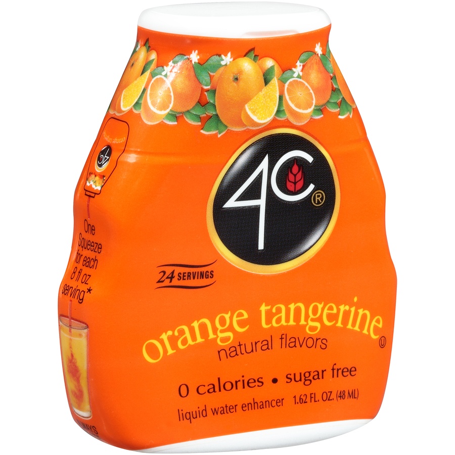 slide 2 of 8, 4C Orange Tangerine Liquid Water Enhancer, 1.62 oz