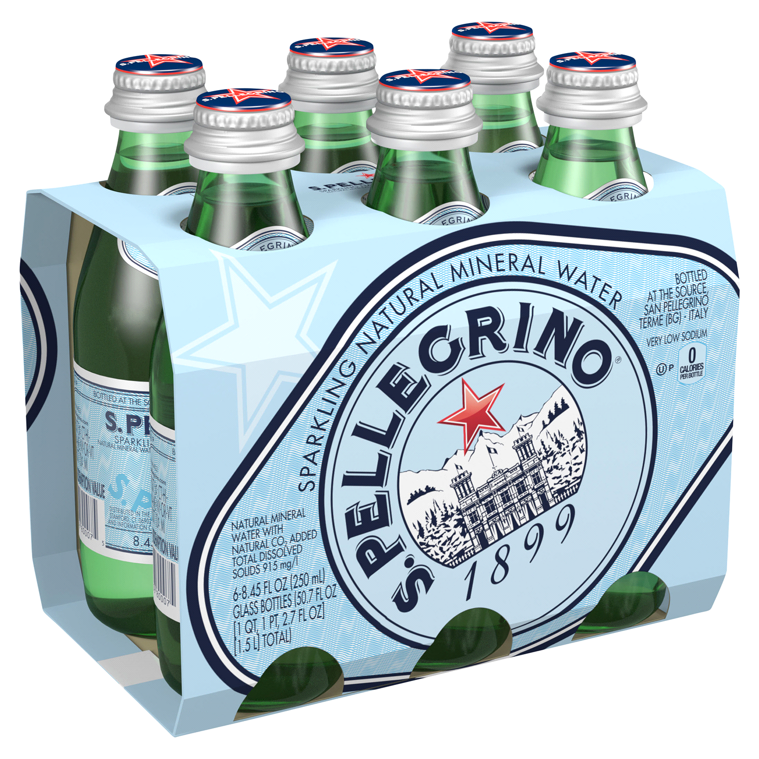 slide 3 of 4, San Pellegrino Sparkling Natural Mineral Water 8.45 oz Bottles, 6 ct