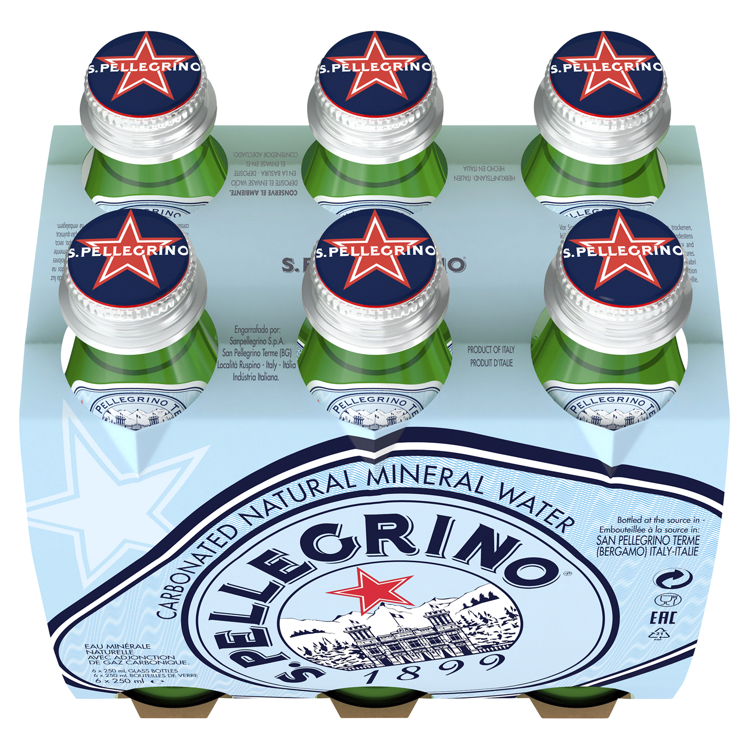 slide 4 of 4, San Pellegrino Sparkling Natural Mineral Water 8.45 oz Bottles, 6 ct