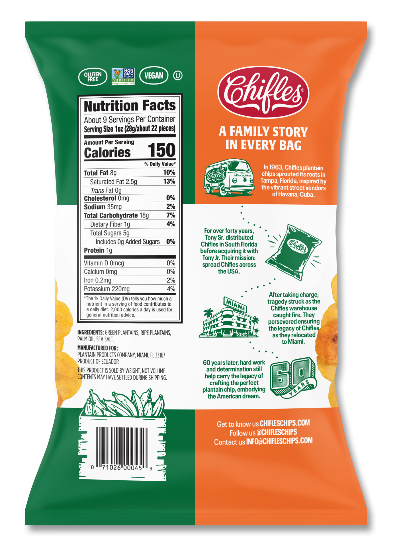 slide 2 of 2, Chifles Sweet & Salty Plantain Chips 9 oz, 9 oz