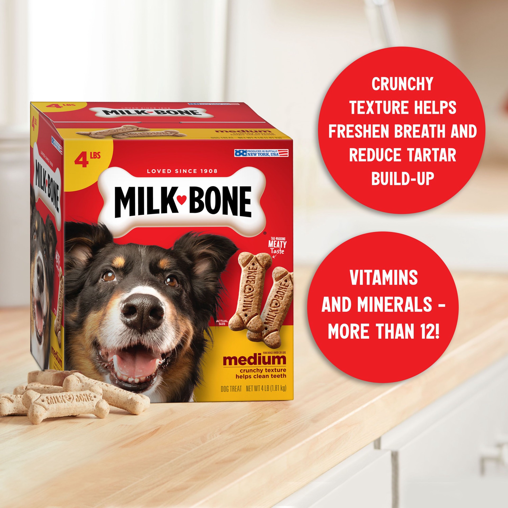 slide 6 of 6, Milk-Bone for Dogs Over 20 Lbs Medium Dog Treat 4 lb, 4 lb