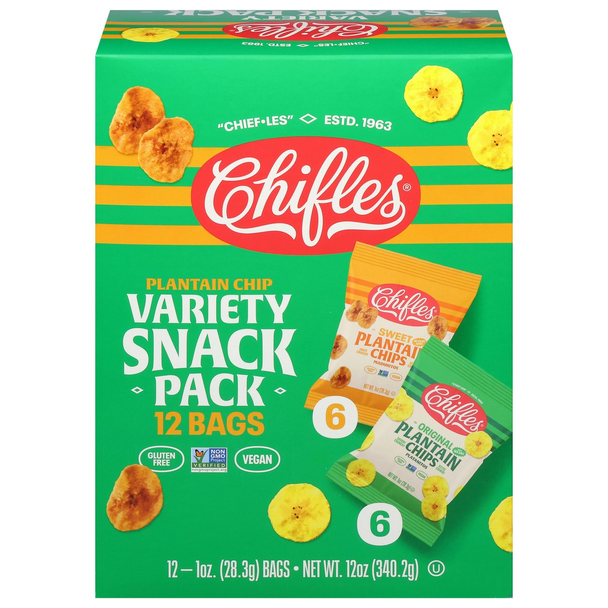 slide 4 of 4, Chifles Plantain Chip Variety Snack Pack 12 - 1 oz Bags, 12 ct