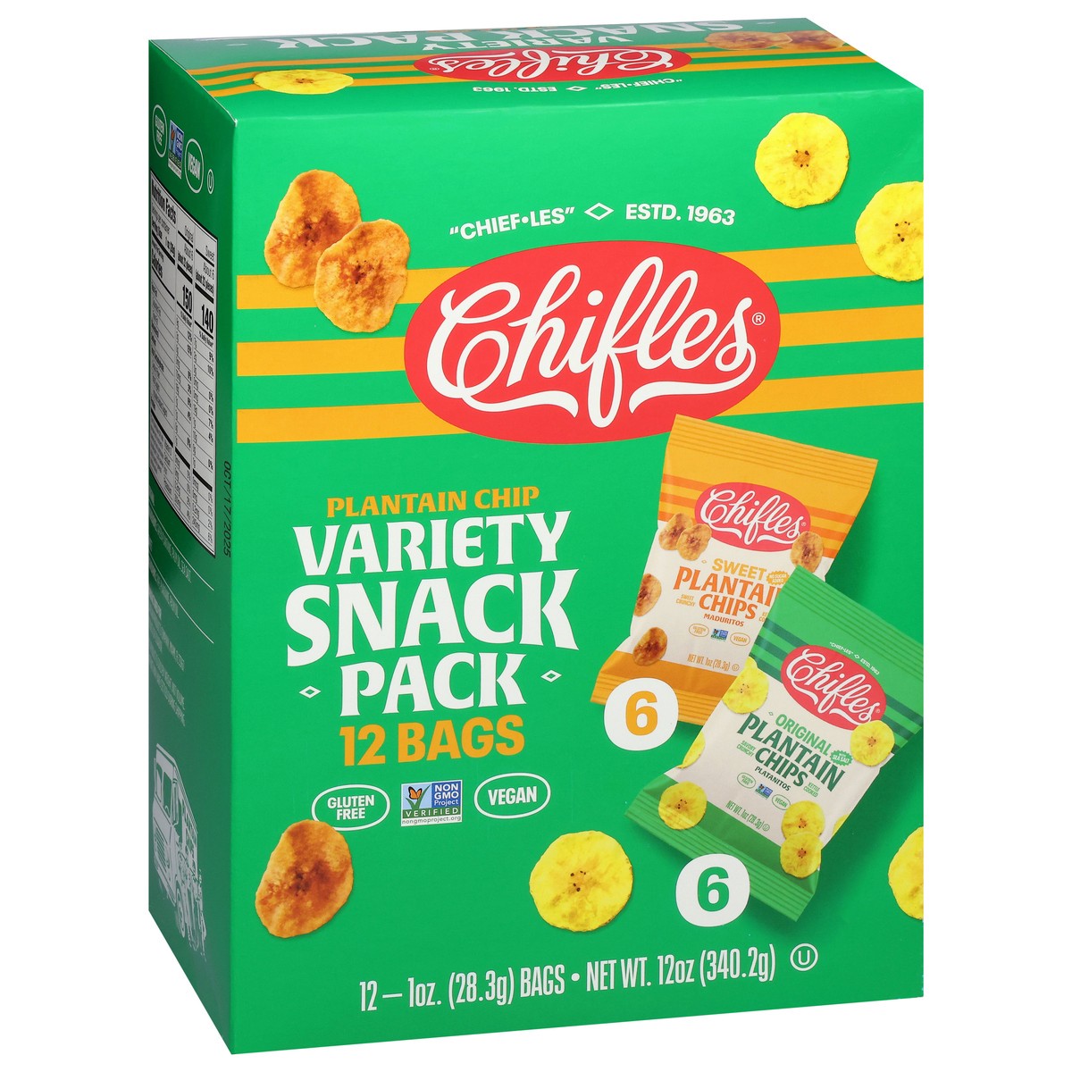 slide 2 of 4, Chifles Plantain Chip Variety Snack Pack 12 - 1 oz Bags, 12 ct