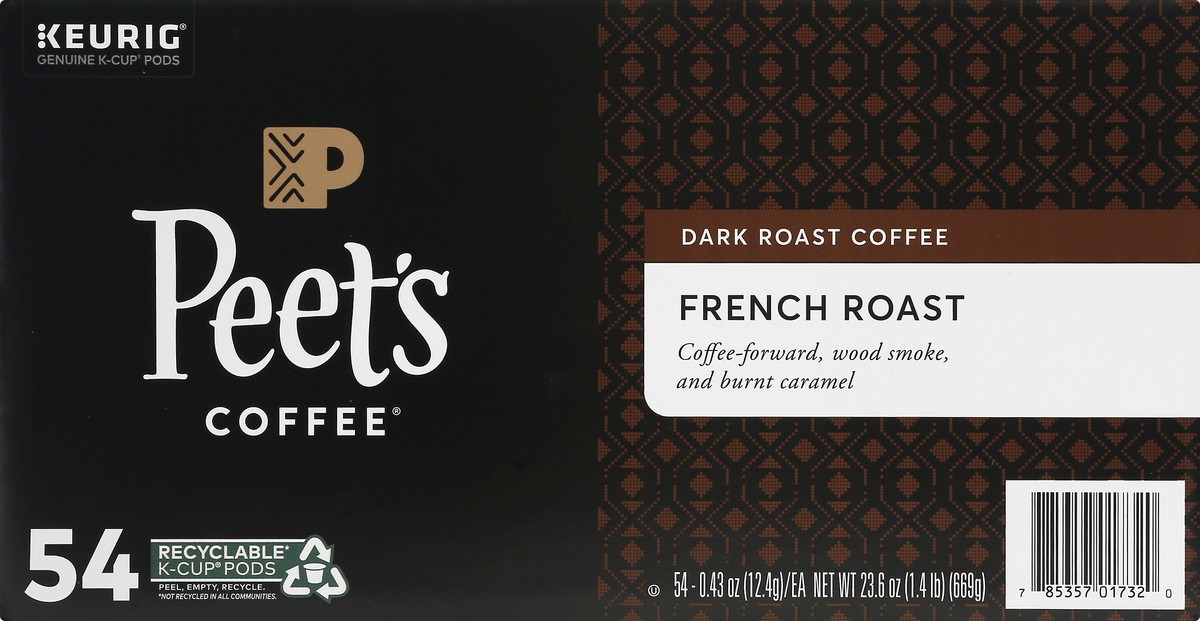 slide 4 of 9, Peets Coffee Dark Roast K-Cup Pods French Roast Coffee 54 ea, 54 ct