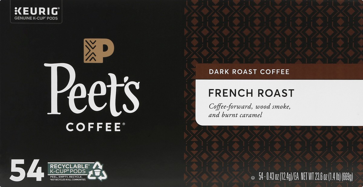 slide 2 of 9, Peets Coffee Dark Roast K-Cup Pods French Roast Coffee 54 ea, 54 ct