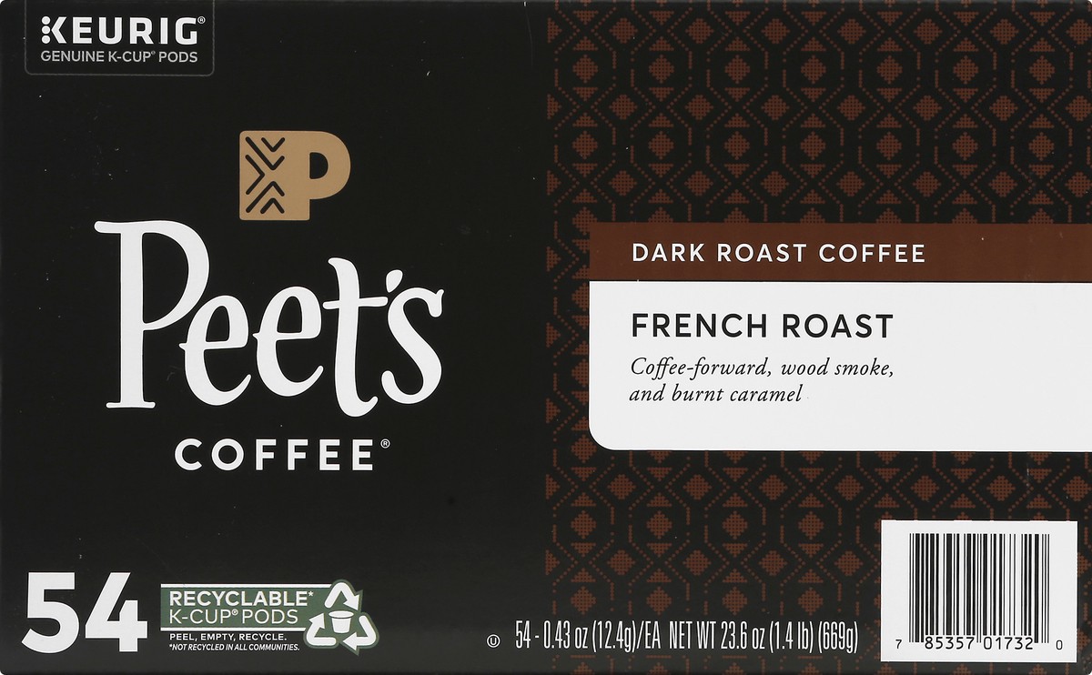 slide 9 of 9, Peets Coffee Dark Roast K-Cup Pods French Roast Coffee 54 ea, 54 ct