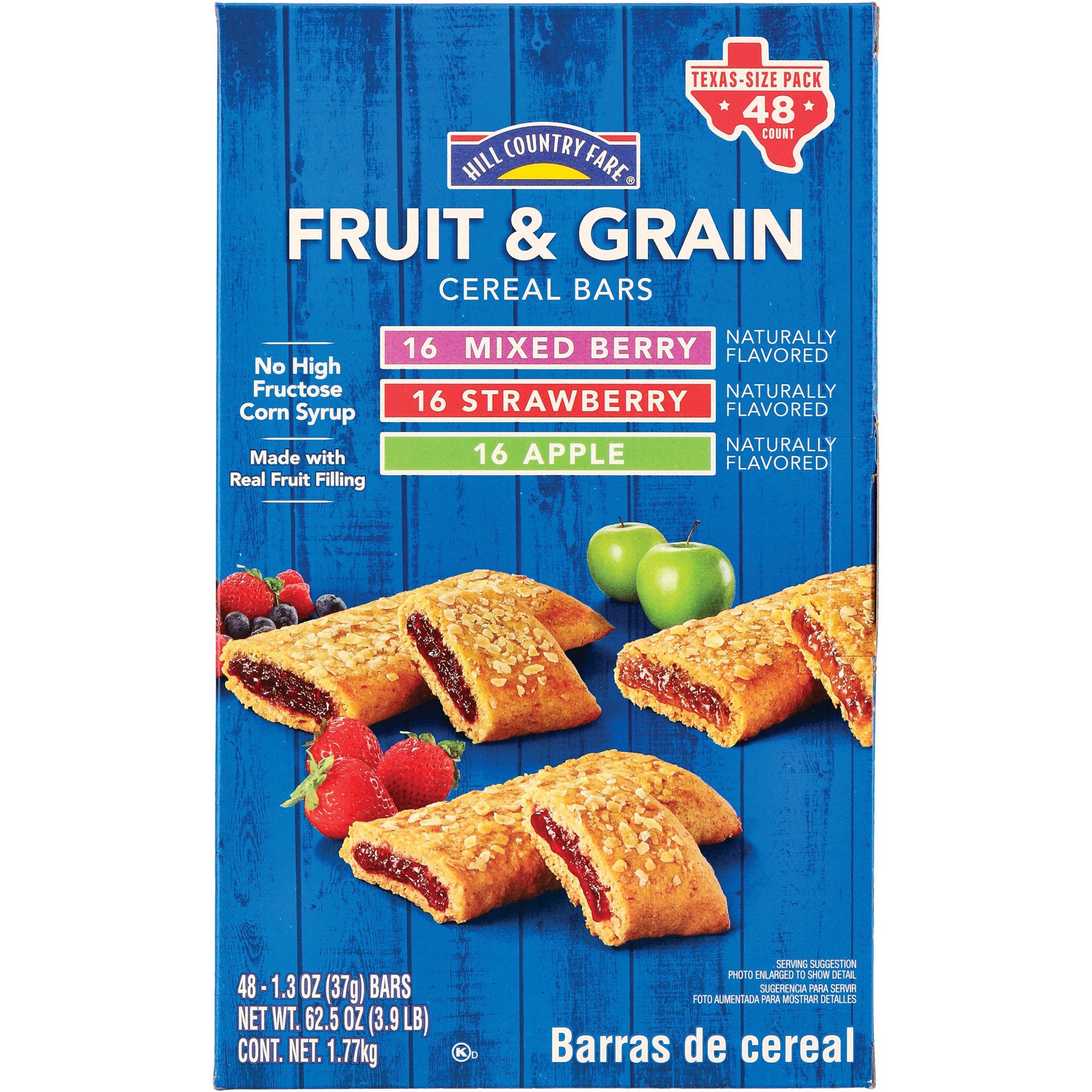 slide 1 of 1, Hill Country Fare Fruit & Grain Cereal Bars Value Pack, 48 ct