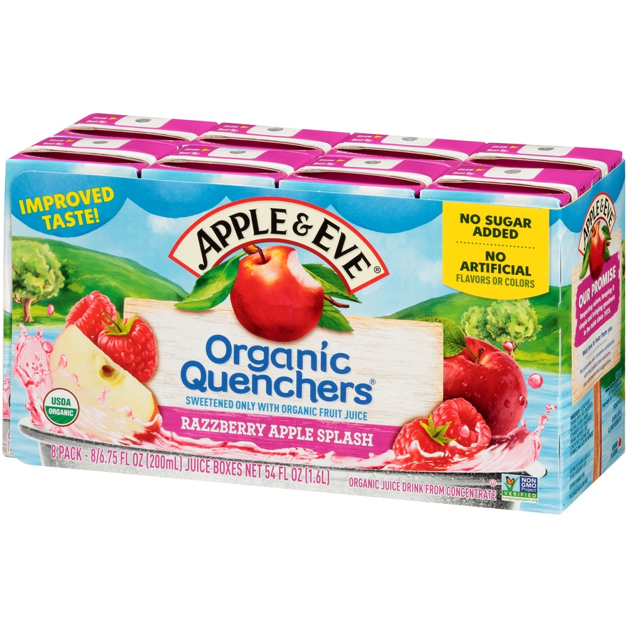 slide 3 of 8, Apple & Eve Juice Drink Boxes, Razzberry Apple Splash, 8 ct