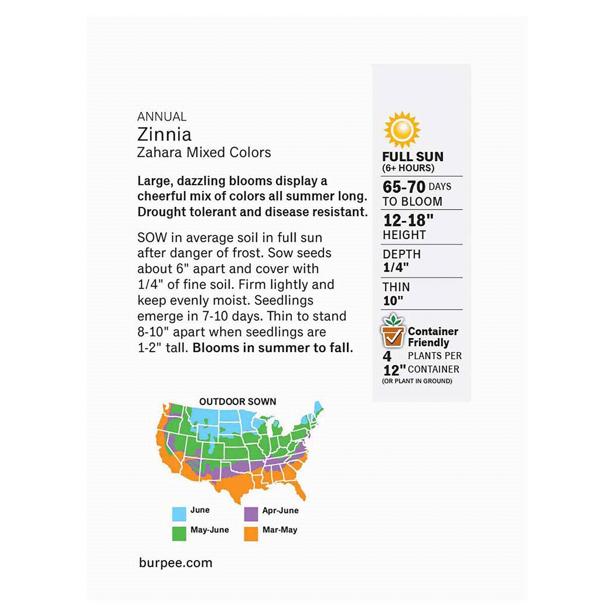 slide 2 of 2, Burpee Zinnia, Zahara Mix, 1 ct