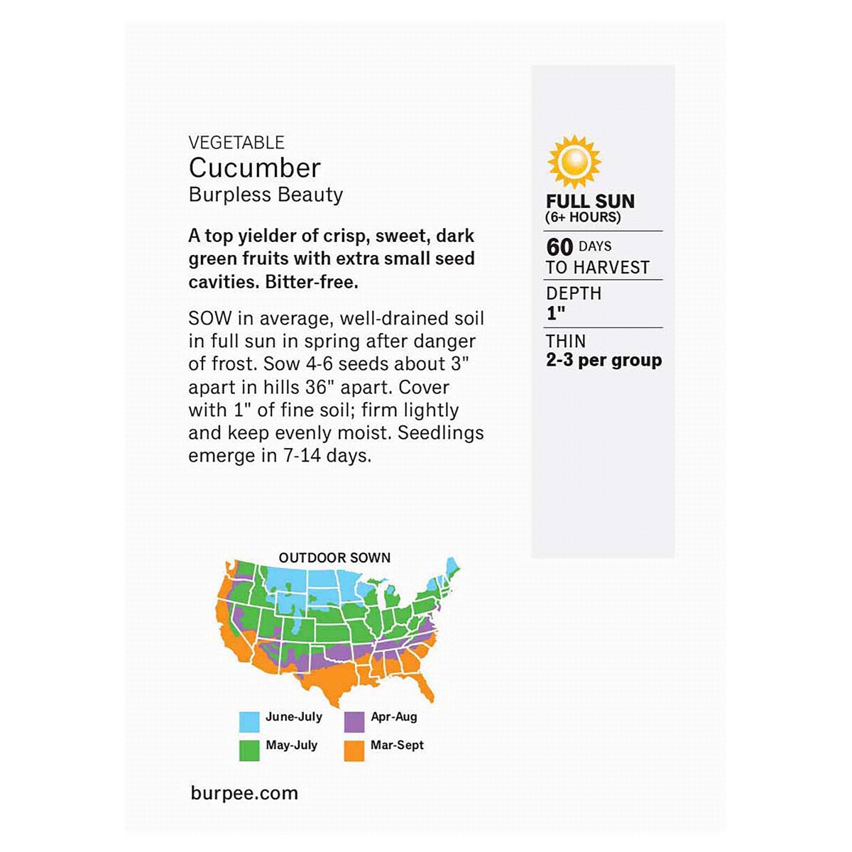 slide 5 of 5, Burpee Cucumber, Burpless Beauty, 1 ct