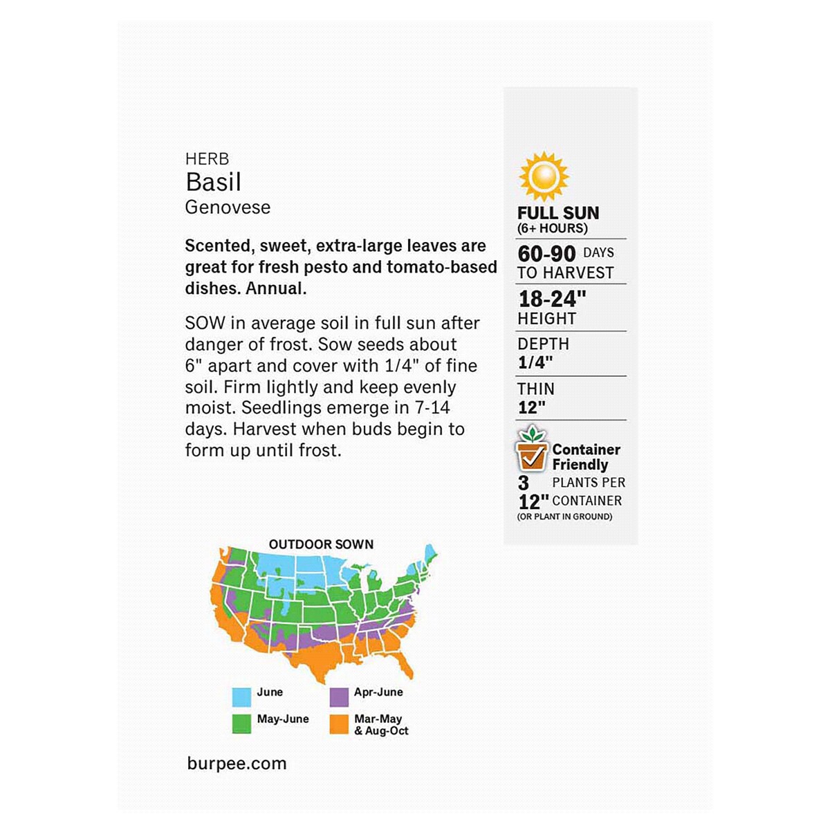 slide 2 of 2, Burpee Genovese Basil Seeds - Green, 1 ct