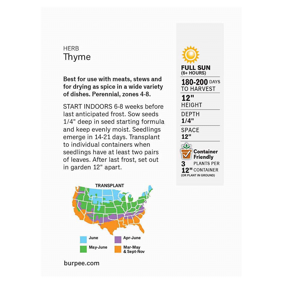 slide 2 of 2, Burpee Common Thyme Seeds, 1 ct
