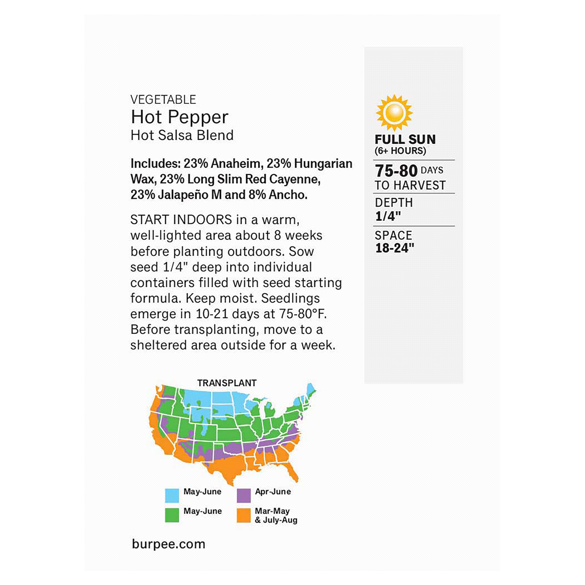 slide 2 of 2, Burpee Hot Blend Hot Pepper Seeds, 750 mg