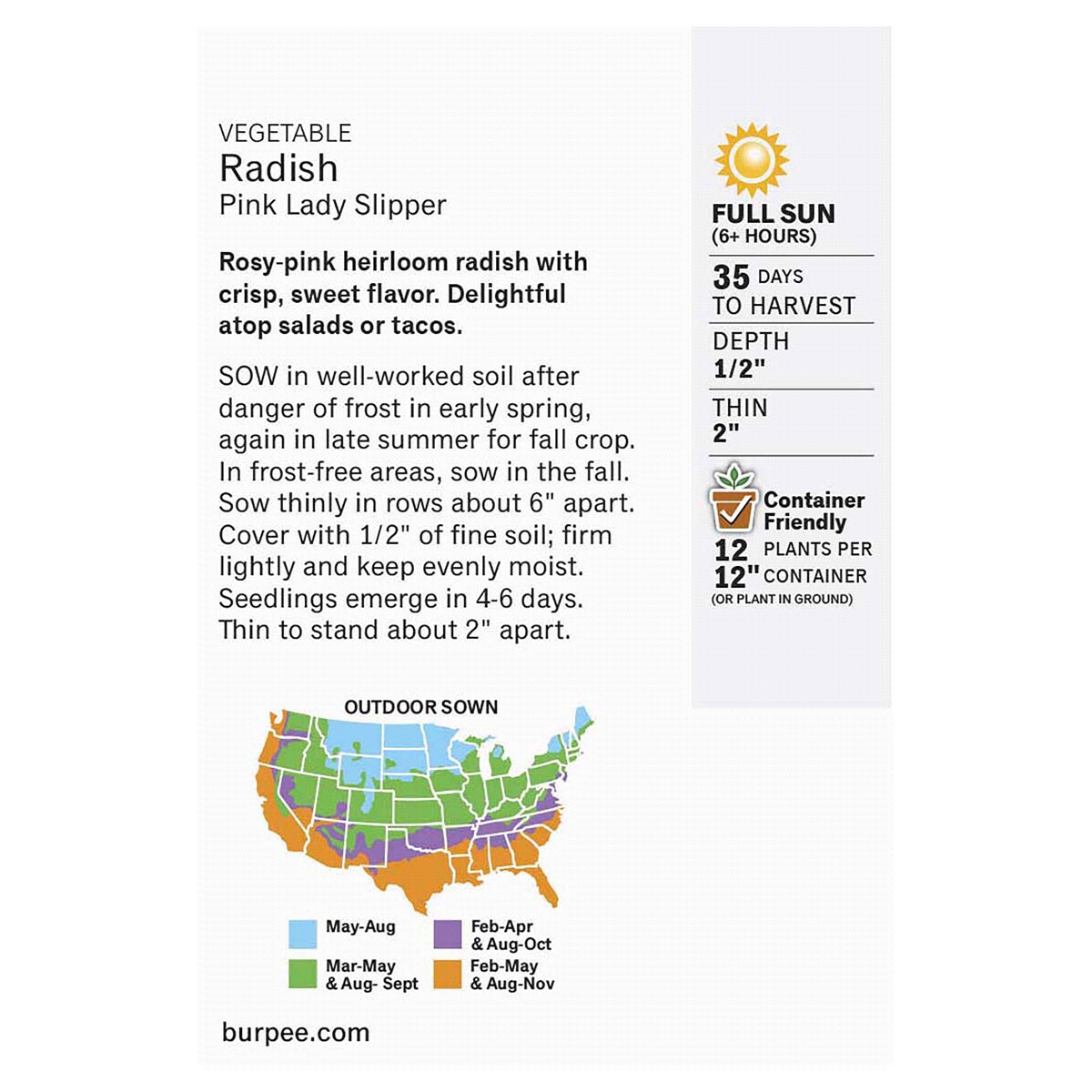 slide 2 of 2, BURPEE Radish, Pink Lady Slipper, 1 ct