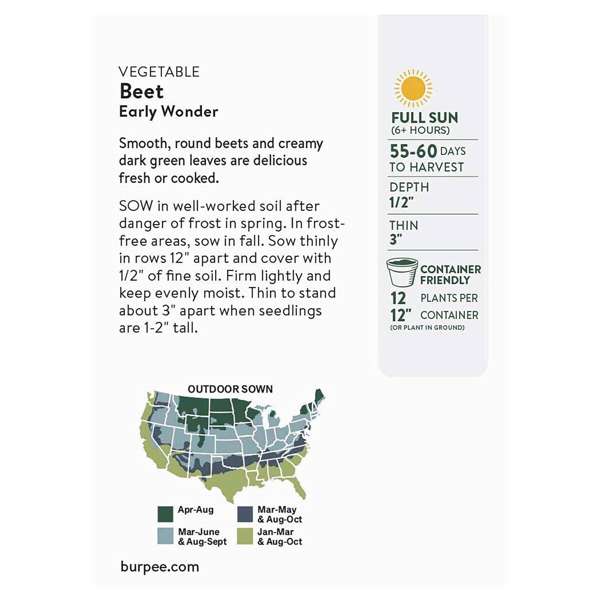 slide 5 of 5, BURPEE Bupree Organic Beet, Early Wonder, 1 ct