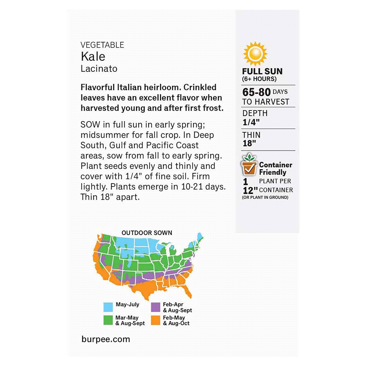 slide 2 of 2, Burpee Kale, Lacinato Seed Packet, 1 ct
