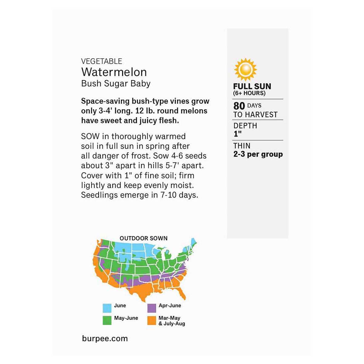 slide 2 of 2, Burpee Watermelon Bush Sugar Baby Seeds, 1 ct