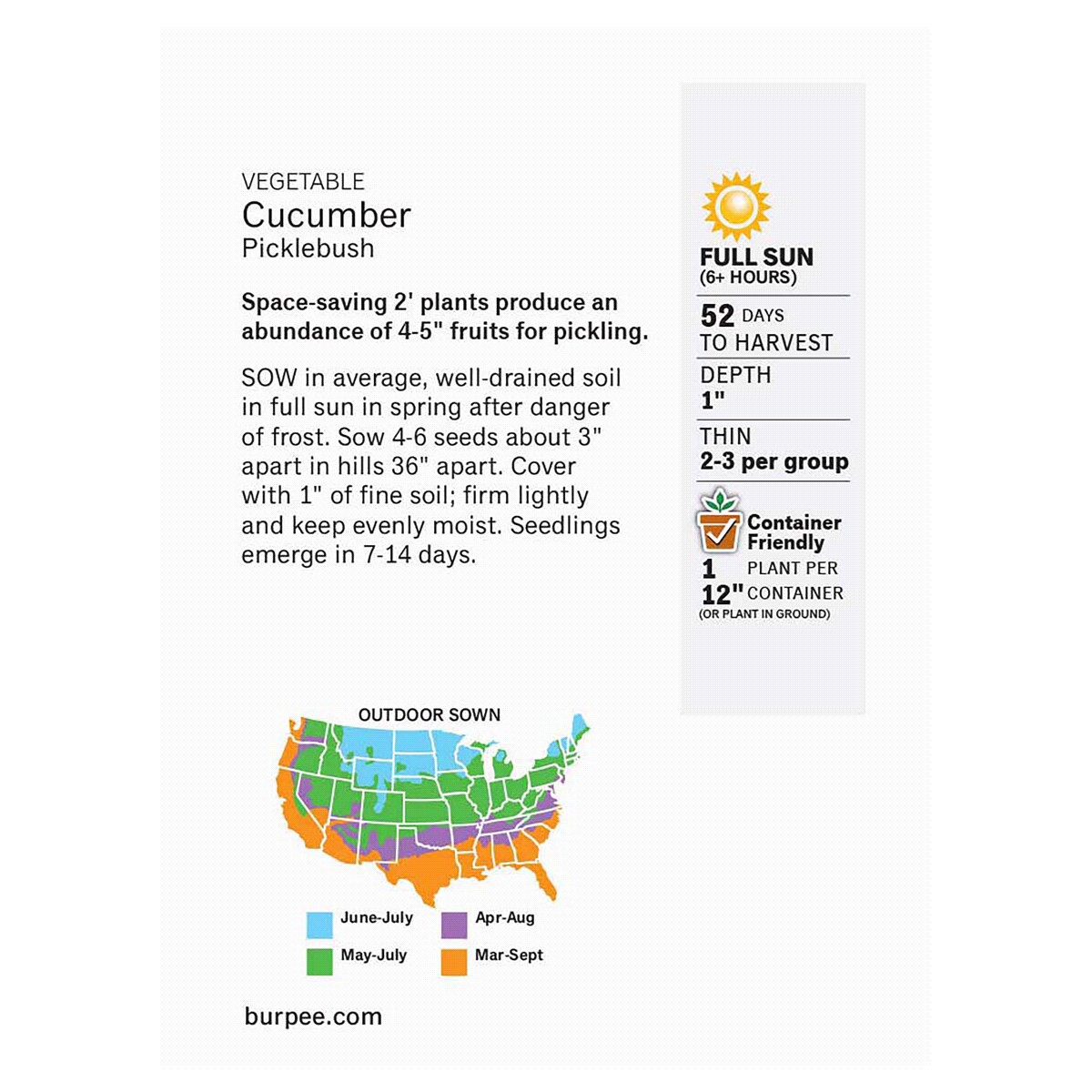 slide 2 of 2, Burpee Picklebush Cucumber Seeds - Green, 1 ct