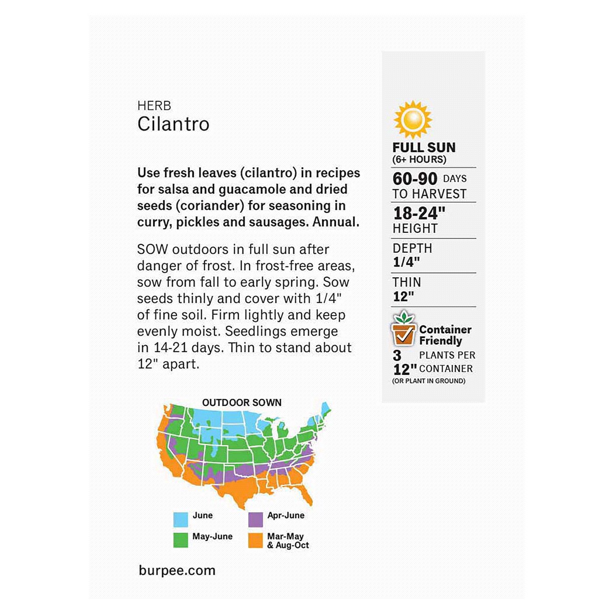 slide 2 of 2, Burpee Cilantro Common, 1.9 gram