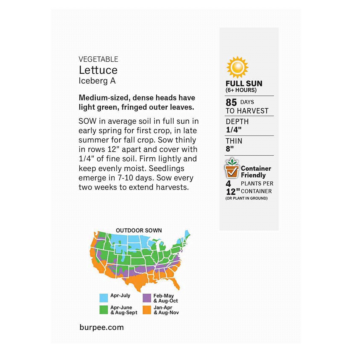 slide 2 of 2, Burpee Lettuce Iceberg A Seeds, 1 ct