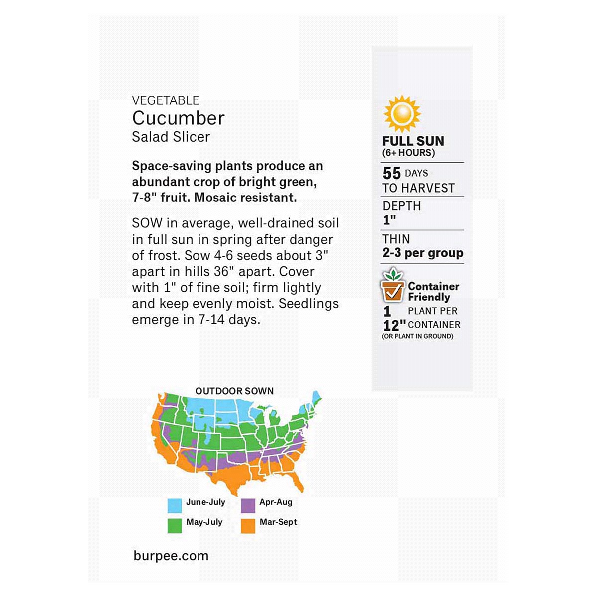 slide 3 of 5, Burpee Cucumber, Salad Slicer, 1 ct