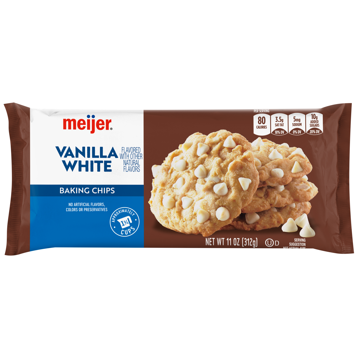 slide 1 of 5, Meijer Vanilla White Baking Chips, 11 oz