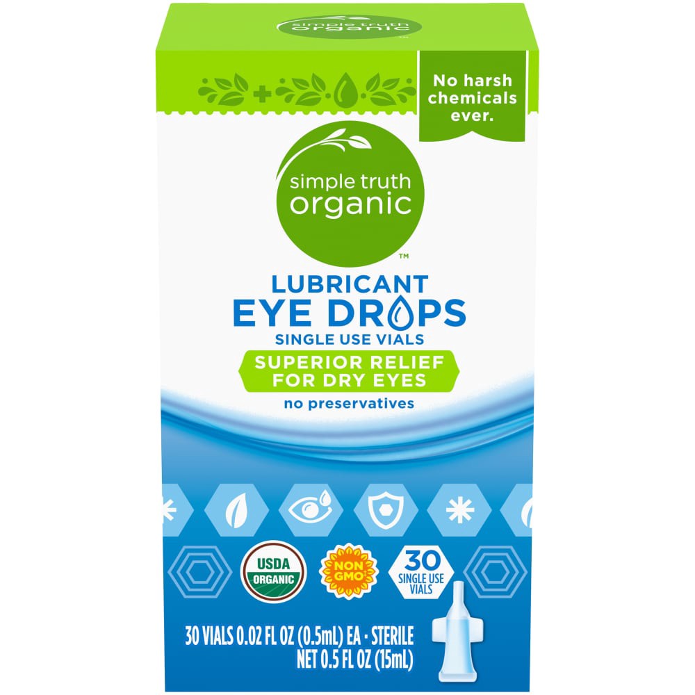 slide 1 of 3, Simple Truth Organic Lubricant Eye Drops, 30 ct  0.02 fl oz