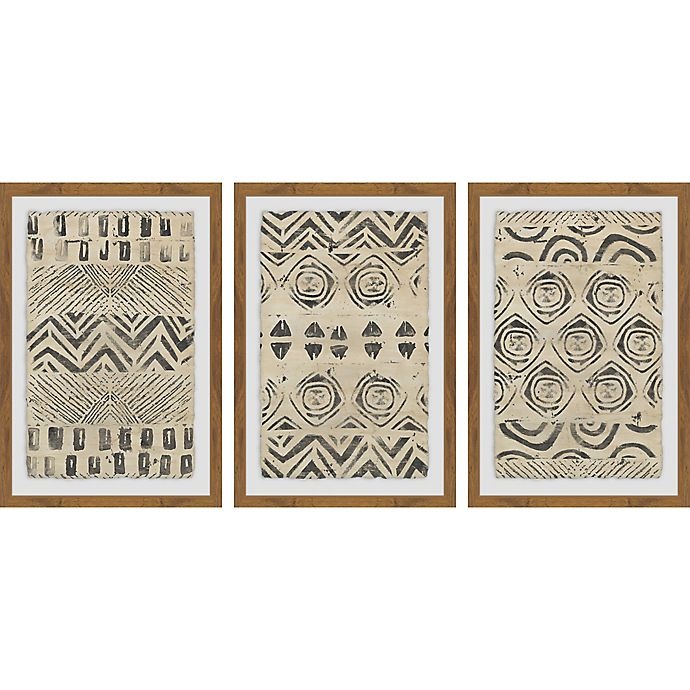 slide 1 of 6, Marmont Hill Pattern Bazaar Framed Triptych Wall Art, 36 in x 18 in