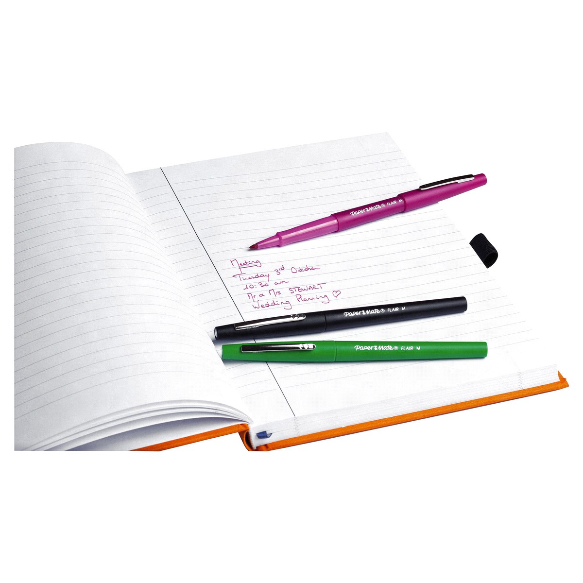 slide 3 of 4, Paper Mate Flair Felt Tip Pens, Medium Point, Business Colors, 4 ct