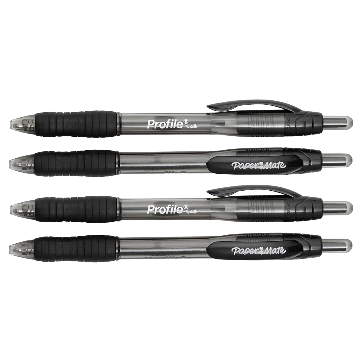 slide 3 of 4, Paper Mate Profile Retractable Ballpoint Pens, Bold Point, Black, 4 ct