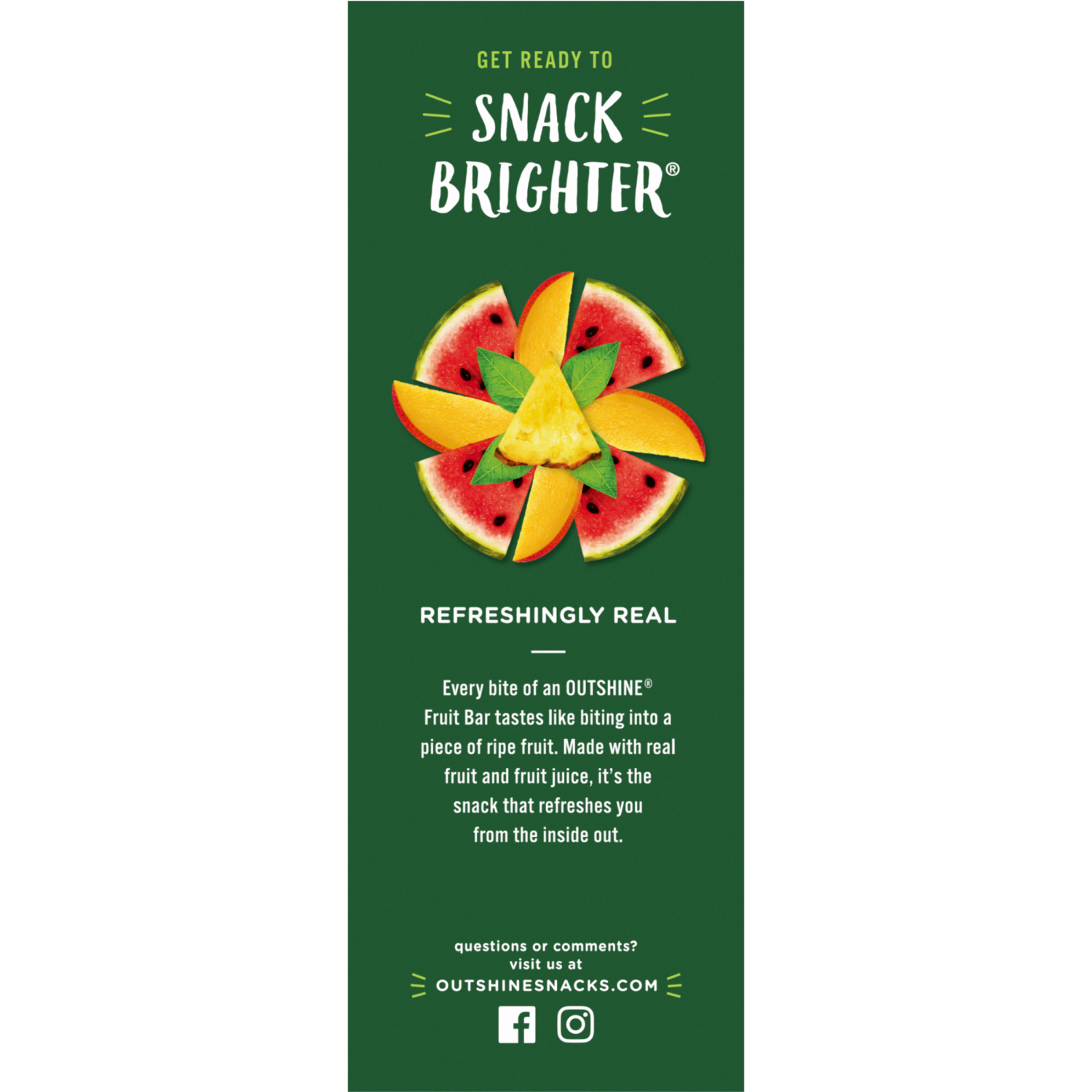 slide 2 of 3, Outshine Pineapple, Watermelon, and Mango Mini Fruit Pops, Variety Pack, 12 Count, 12 ct