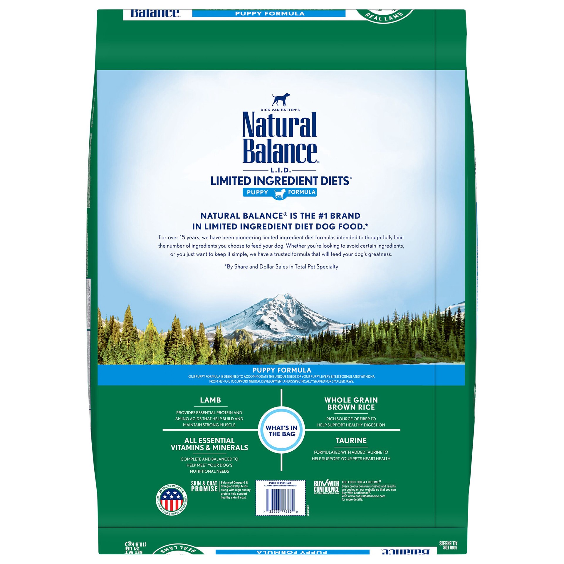 slide 3 of 5, Natural Balance Limited Ingredient Diets Puppy Formula Lamb & Brown Rice Formula Dog Food 24 lb, 24 lb