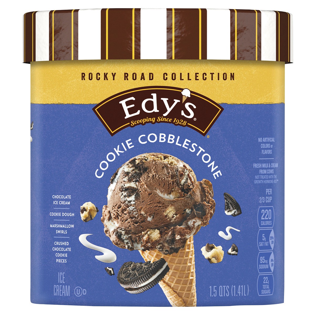 slide 1 of 2, Edy's Cookie Cobblestone Ice Cream 1.5 qt, 1.5 qt