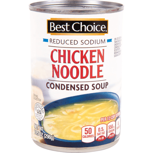 slide 1 of 1, Best Choice Reduced Sodium Chicken Noodle Condensed Soup, 10.5 oz