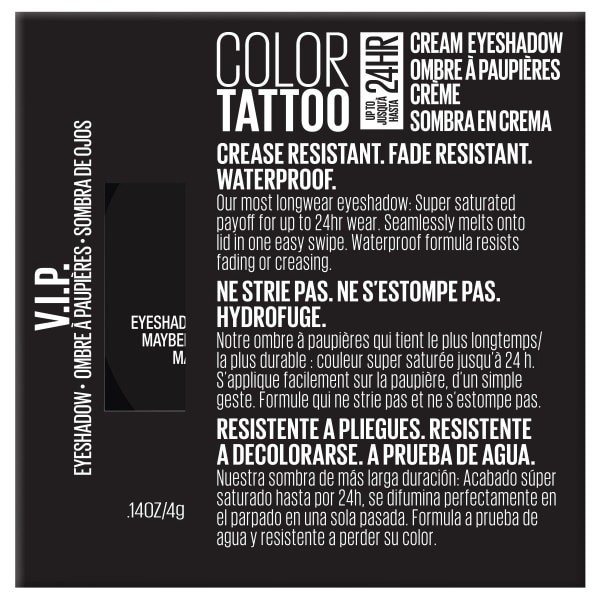 slide 4 of 17, Maybelline Color Tattoo Eye Shadow Pots V.I.P., 0.14 oz