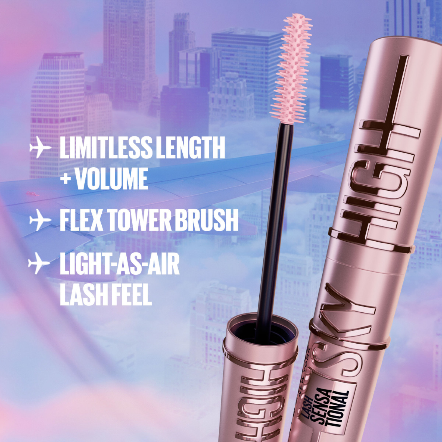 slide 4 of 8, Maybelline Lash Sensational Very Black 802 Waterproof Sky High Mascara 0.2 fl oz, 0.2 fl oz