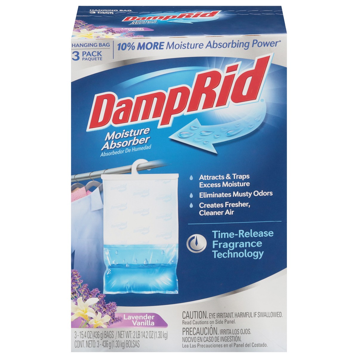 slide 1 of 1, DampRid DAMP RID HANGING BAGS LAVENDER VANILLA, 15.4 oz