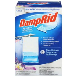 DampRid Hanging Bag Lavender Vanilla Moisture Absorber 3 - 15.4 oz Bags