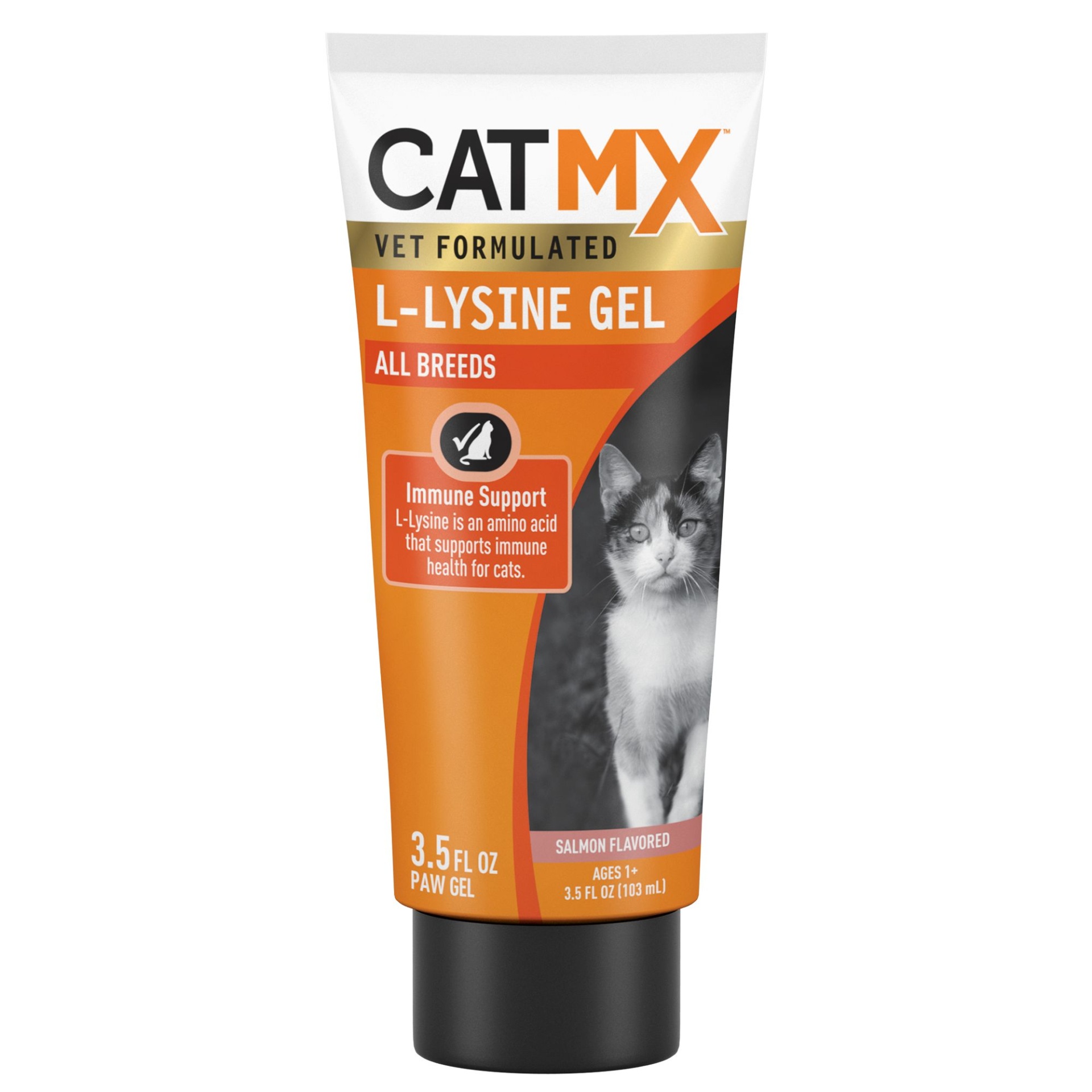 slide 1 of 1, Cat MX Vet Formulated L-Lysine Cat Paw Supplement - Gel, Salmon, 3.5 fl oz