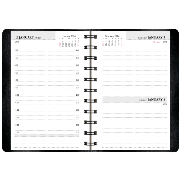slide 2 of 5, Office Depot Brand Daily Planner, 4"" x 6"", Black, January 2026 to December 2026, OD71120026, 1 ct
