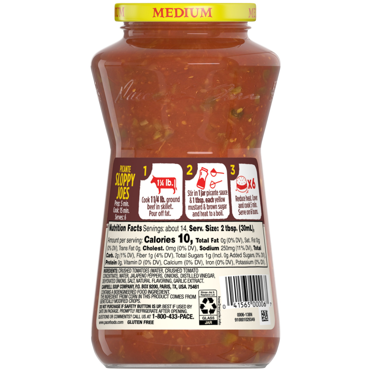 slide 5 of 8, Pace Picante Sauce, Medium, 16.000 oz