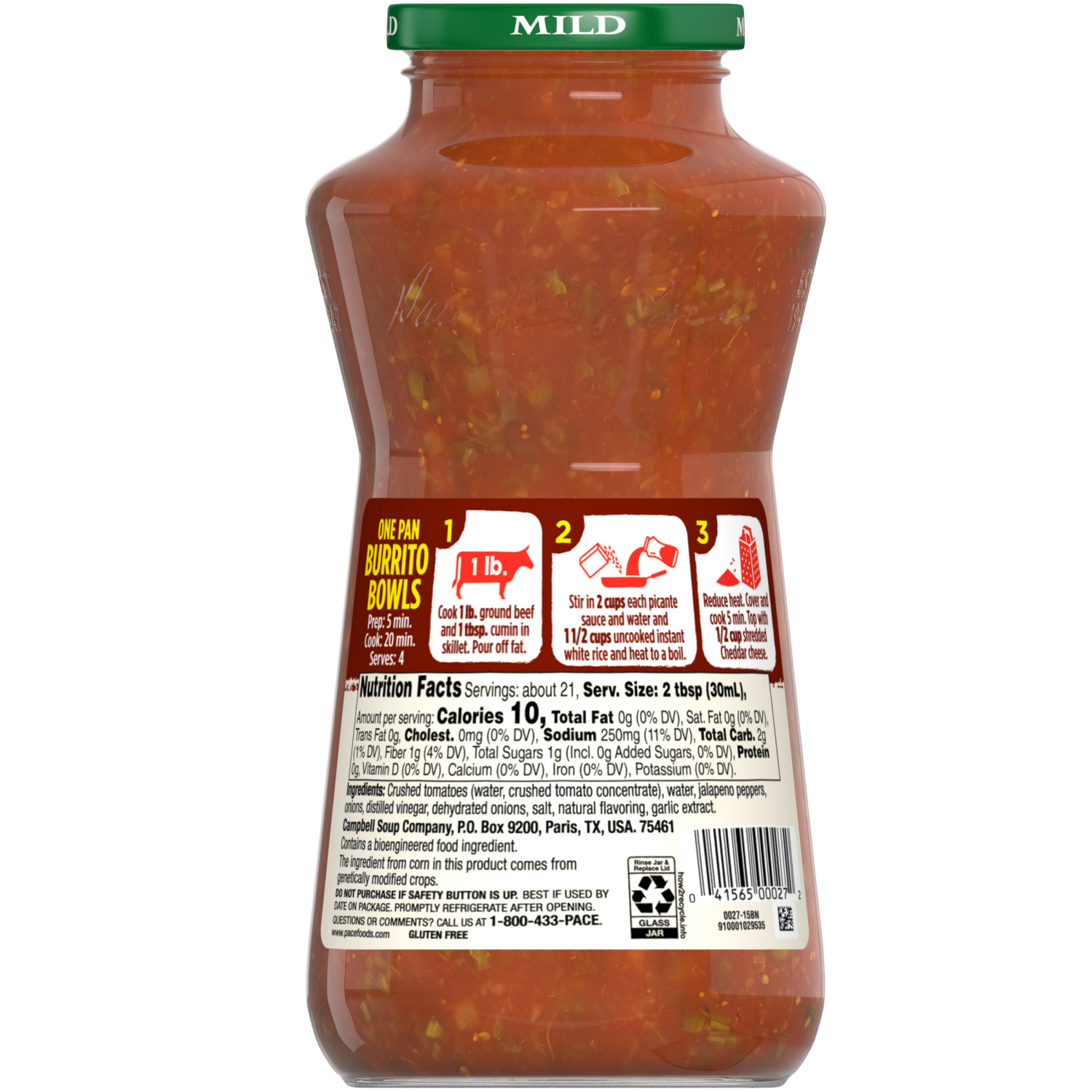 slide 5 of 8, Pace Mild Picante Sauce, 24 oz Jar, 24 oz