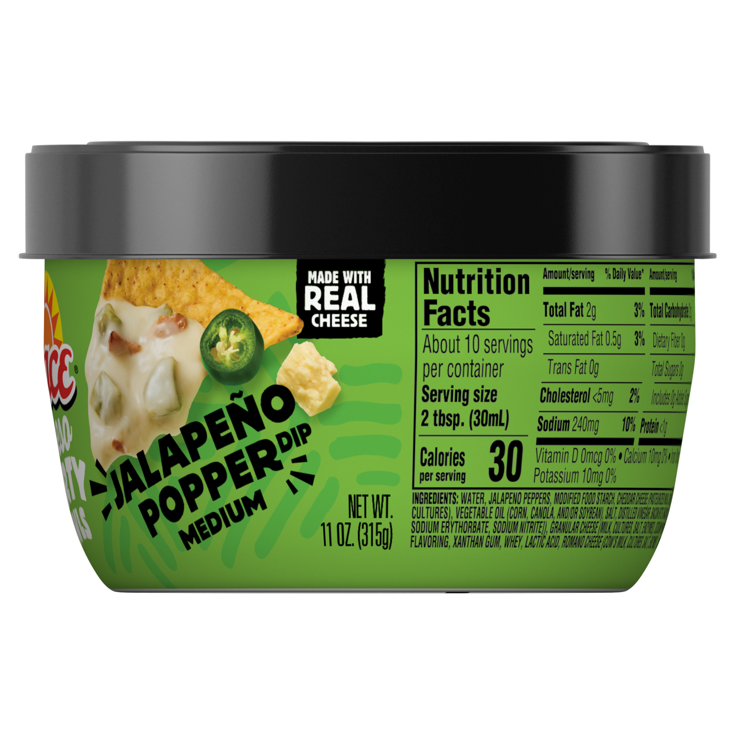 slide 3 of 5, Pace Jalapeno Popper Dip, Cheese Dip, 11 oz Microwavable Bowl, 11.000 oz